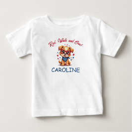 アメリカの独立記念日 ファーストバースデー 赤ちゃん & 幼児 ベビーTシャツ