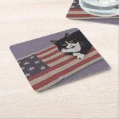 アメリカの猫 スクエアペーパーコースター (アングル)
