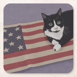 アメリカの猫 スクエアペーパーコースター