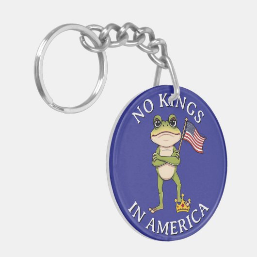 アメリカの王なしアンチトランプの抗議の大規模 キーホルダー (正面左)