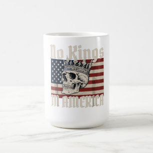 アメリカの王なしスカルアメリカ国旗 コーヒーマグカップ