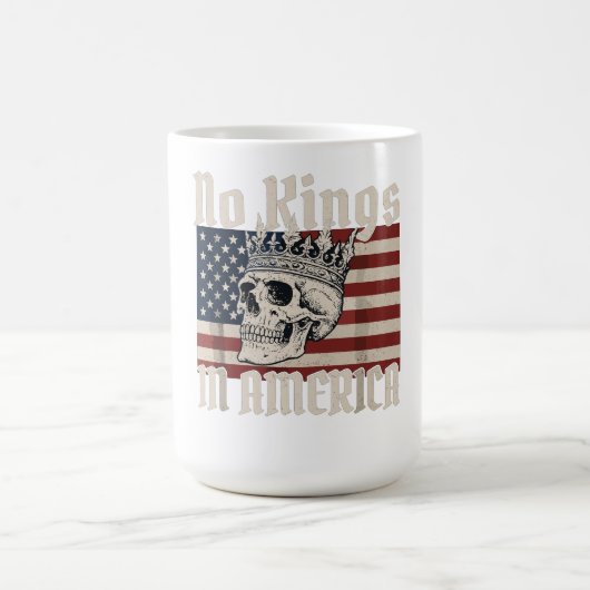 アメリカの王なしスカルアメリカ国旗 コーヒーマグカップ (中央)