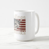 アメリカの王なしスカルアメリカ国旗 コーヒーマグカップ (正面右)