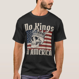 アメリカの王なしスカルアメリカ国旗 Tシャツ