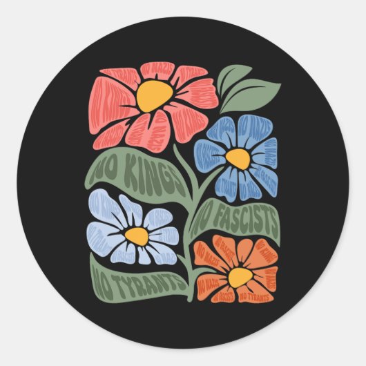 アメリカの王はトランプに抗議する愛国心に抵抗しない ラウンドシール (正面)