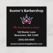 アメリカの理容師ポールのパーソナライズ スクエア名刺 (裏面)