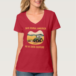 アメリカの田舎を守れ - AIデータセンター反対 Tシャツ