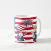 アメリカの男の子および女の子の愛国心が強いマグ コーヒーマグカップ (正面右)