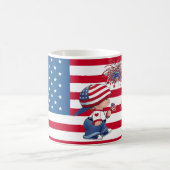 アメリカの男の子および女の子の愛国心が強いマグ コーヒーマグカップ (中央)