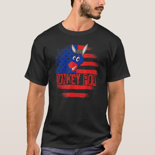 アメリカの男性のロバ実在ーポックス問題 Tシャツ (正面)