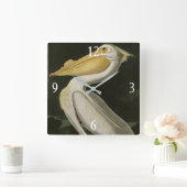 アメリカの白いペリカン、オードボンの鳥たち スクエア壁時計 (ホーム)