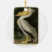 アメリカの白いペリカン、オードボンの鳥たち セラミックオーナメント (裏面)