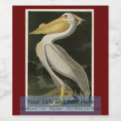 アメリカの白いペリカン、オードボンの鳥たち ワインラベル (シングルラベル)