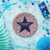 アメリカの白い青い愛国心のパタモダンーン ペーパープレート (パーティー)