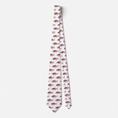 アメリカの白い魚の国旗 ネクタイ (正面)