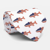 アメリカの白い魚の国旗 ネクタイ (ロール)
