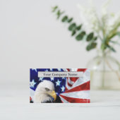 アメリカの白頭鷲および旗の名刺 名刺 (スタンド正面)