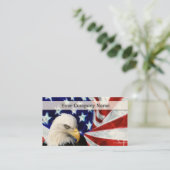 アメリカの白頭鷲および旗の名刺 名刺 (スタンド正面)