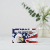 アメリカの白頭鷲および旗の名刺 名刺 (スタンド正面)