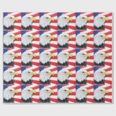 アメリカの白頭鷲および旗 ラッピングペーパー (フラット)