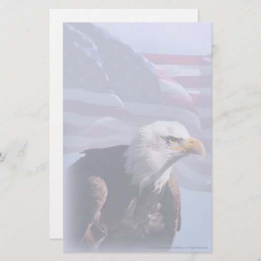 アメリカの白頭鷲のカスタムの文房具 便箋 (正面/裏面)