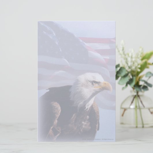 アメリカの白頭鷲のカスタムの文房具 便箋 (スタンド正面)