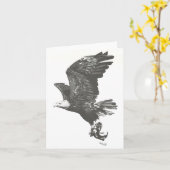 アメリカの白頭鷲のメッセージカード カード (黄色い花)