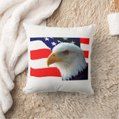 アメリカの白頭鷲及び米国の旗 クッション (ブランケット)