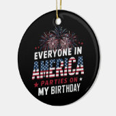 アメリカの皆が私の誕生日 セラミックオーナメント (左)