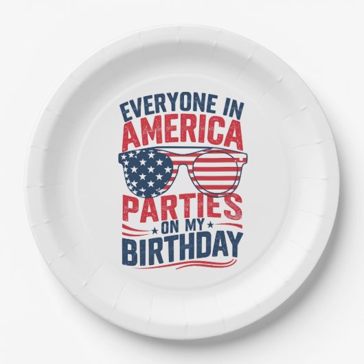 アメリカの皆が私の誕生日 ペーパープレート (正面)