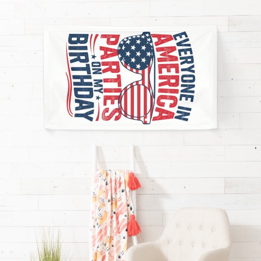 アメリカの皆が私の誕生日 横断幕 (インサイチュ)