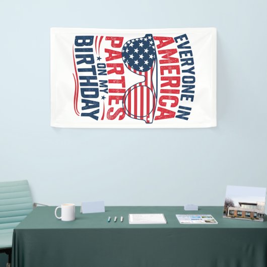 アメリカの皆が私の誕生日 横断幕 (トレードショー)