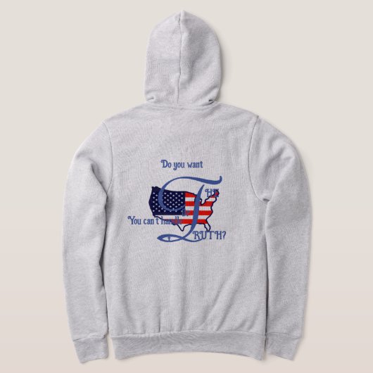 アメリカの真実を直視するTシャツ パーカ (レイダウン裏面)