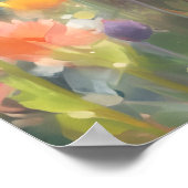 アメリカの硬い毛猫カラフル水彩画 ポスター (角)