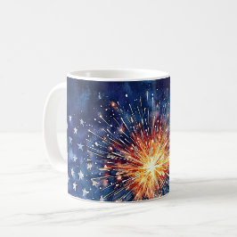 アメリカの祝祭。星と花火。 コーヒーマグカップ