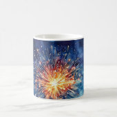 アメリカの祝祭。星と花火。 コーヒーマグカップ (中央)