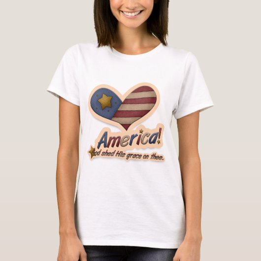 アメリカの神は愛国心が強いTheeの彼の優美を取除きました Tシャツ (正面)