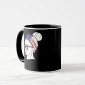 アメリカの秋の雑なポニーテールスタイル USA国旗デザイン マグカップ (正面左)