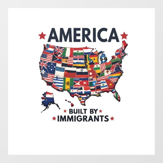アメリカの移民によって建てられた愛国的なアメリカ人 ウィンドウサイン (シート)