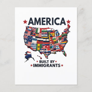 アメリカの移民によって建てられた愛国的なアメリカ人 チラシ