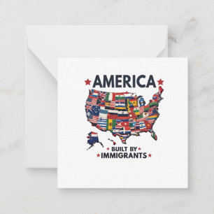 アメリカの移民によって建てられた愛国的なアメリカ人 ノートカード