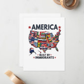 アメリカの移民によって建てられた愛国的なアメリカ人 ノートカード (正面/裏面インサイチュ)