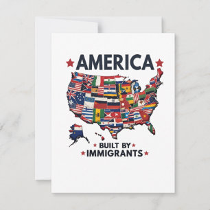 アメリカの移民によって建てられた愛国的なアメリカ人 ノートカード