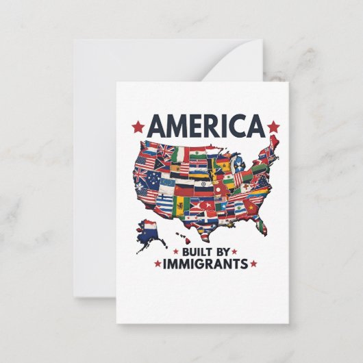 アメリカの移民によって建てられた愛国的なアメリカ人 ノートカード (正面)