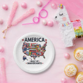 アメリカの移民によって建てられた愛国的なアメリカ人 ペーパープレート (パーティー)