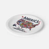 アメリカの移民によって建てられた愛国的なアメリカ人 ペーパープレート (アングル)
