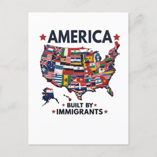 アメリカの移民によって建てられた愛国的なアメリカ人 ポストカード