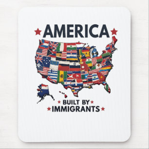 アメリカの移民によって建てられた愛国的なアメリカ人 マウスパッド
