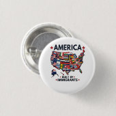 アメリカの移民によって建てられた愛国的なアメリカ人 缶バッジ (正面&裏面)