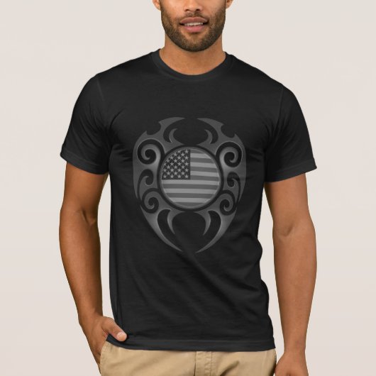 アメリカの種族(黒及び白) Tシャツ (正面)